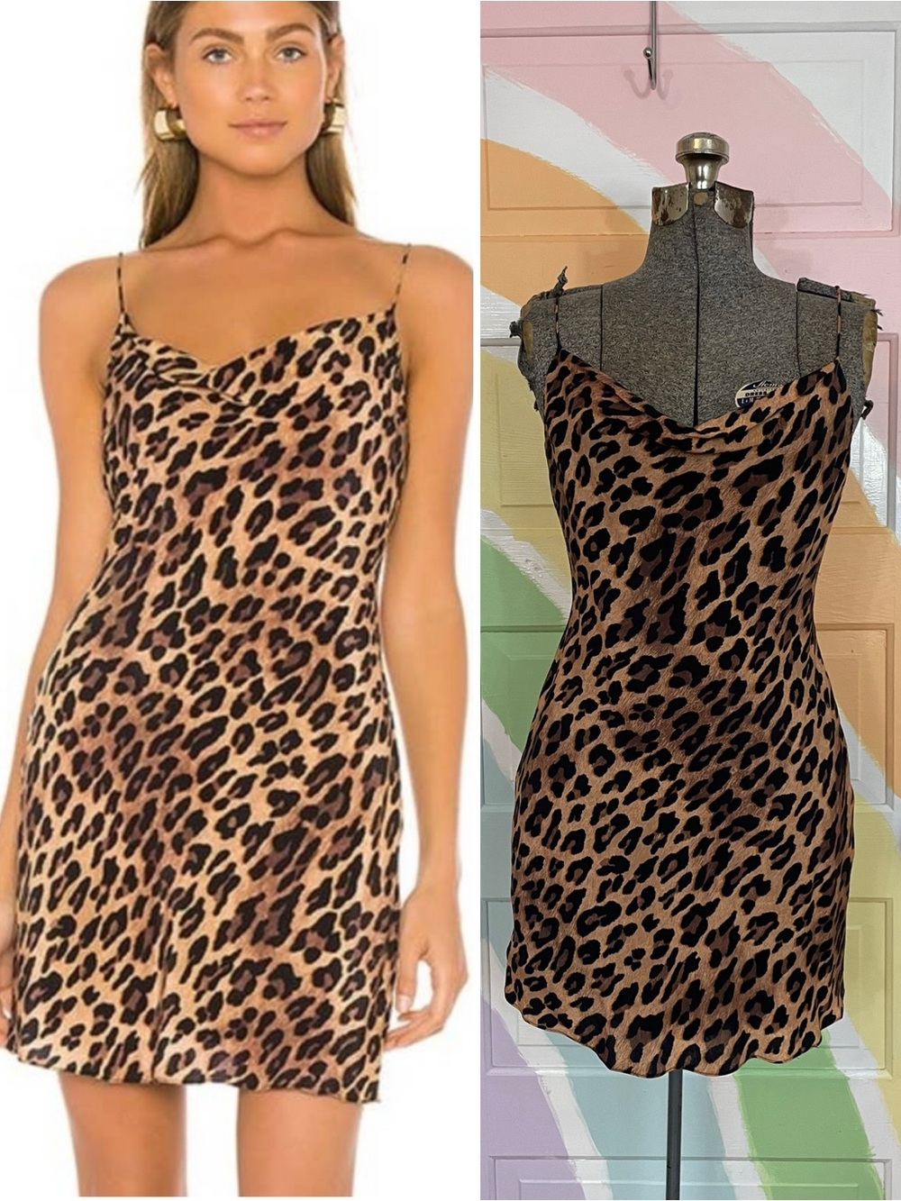 Alice + Olivia Harmony Leopard Print Mini Slip Dress Sz 0 🧡🎀